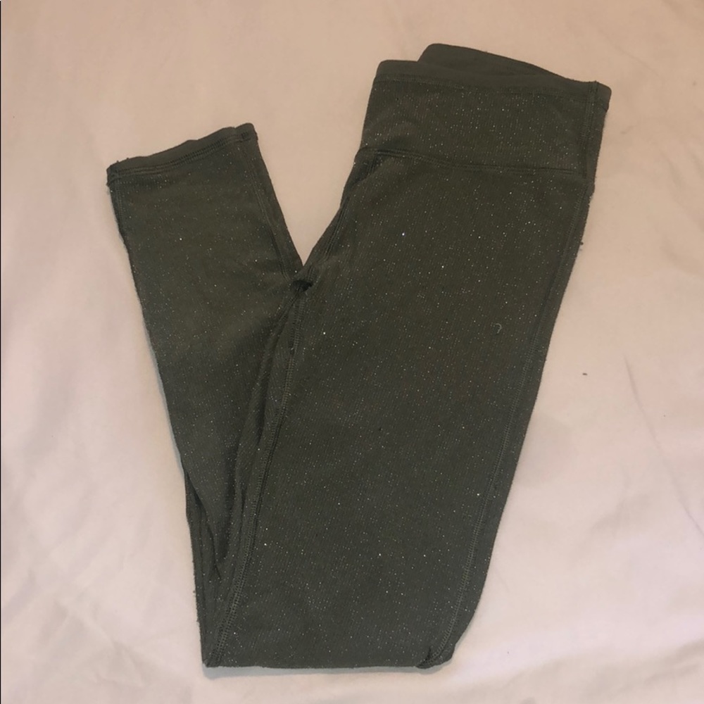 Aerie Olive green sparkle leggings